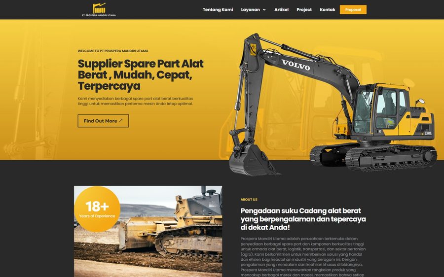 Landing Page Prospera Mandiri Utama